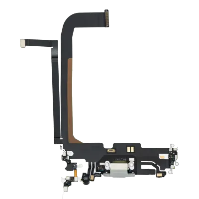 Charging Port Flex Cable For iPhone 13 Pro Max (Premium) (Silver)
