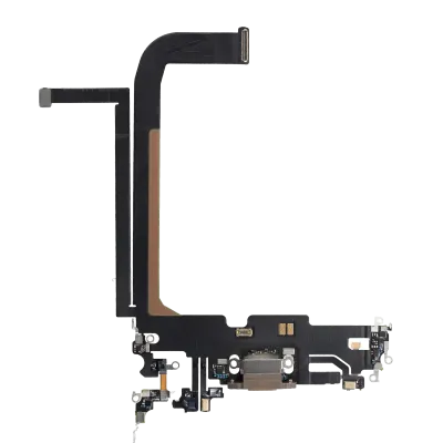 Charging Port Flex Cable For iPhone 13 Pro Max (Used OEM Pull) (Gold)