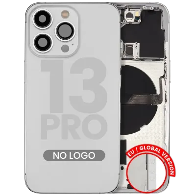 Заднє скло з дрібними деталями для iPhone 13 Pro (EU / Global Version) (Aftermarket Plus) (сріблястий)