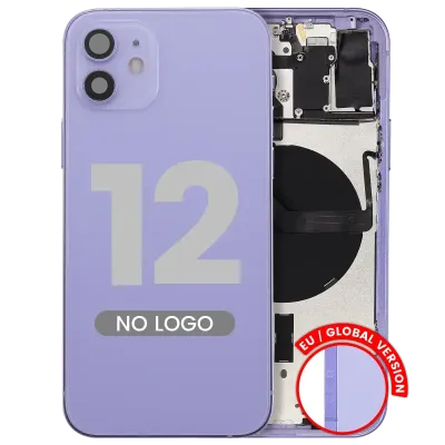 Заднє скло з дрібними деталями для iPhone 12 (EU / Global Version) (Aftermarket Plus) (фіолетовий)