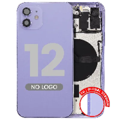 Заднє скло з дрібними деталями для iPhone 12 (EU / Global Version) (Aftermarket Plus) (фіолетовий)
