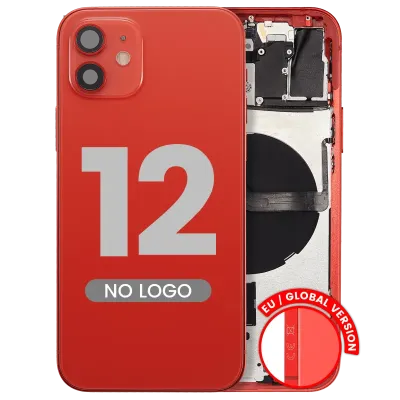 Заднє скло з дрібними деталями для iPhone 12 (EU / Global Version) (Aftermarket Plus) (червоний)