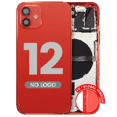 Заднє скло з дрібними деталями для iPhone 12 (EU / Global Version) (Aftermarket Plus) (червоний)