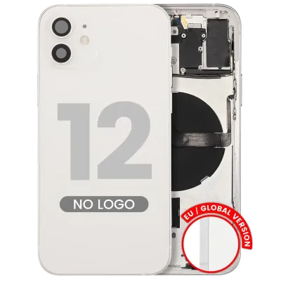 Заднє скло з дрібними деталями для iPhone 12 (EU / Global Version) (Aftermarket Plus) (білий)