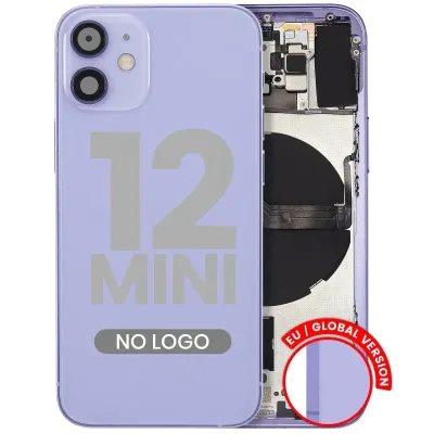 Заднє скло з дрібними деталями для iPhone 12 Mini (EU / Global Version) (Aftermarket Plus) (фіолетовий)