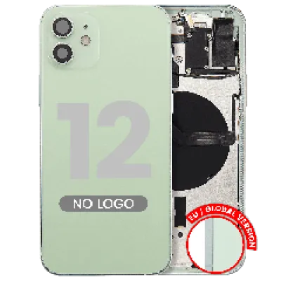 Заднє скло з дрібними деталями для iPhone 12 (EU / Global Version) (Aftermarket Plus) (зелений)