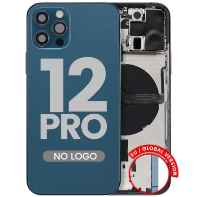 Заднє скло з дрібними деталями для iPhone 12 Pro (EU / Global Version) (Aftermarket Plus) (Pacific Blue)