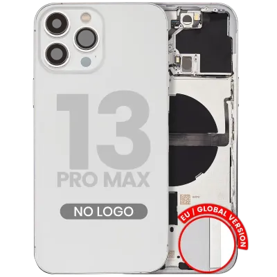 Заднє скло з дрібними деталями для iPhone 13 Pro Max (EU / Global Version) (Aftermarket Plus) (сріблястий)