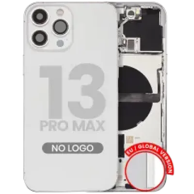 Заднє скло з дрібними деталями для iPhone 13 Pro Max (EU / Global Version) (Aftermarket Plus) (сріблястий)