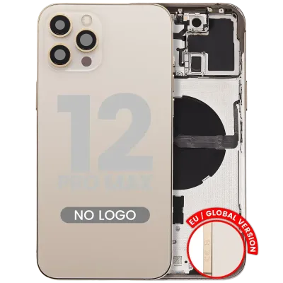 Заднє скло з дрібними деталями для iPhone 12 Pro Max (EU / Global Version) (Aftermarket Plus) (золотий)