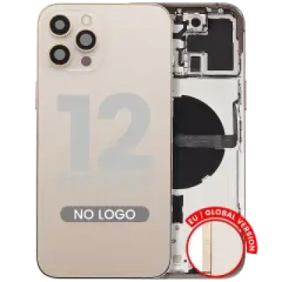 Заднє скло з дрібними деталями для iPhone 12 Pro Max (EU / Global Version) (Aftermarket Plus) (золотий)