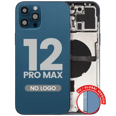 Заднє скло з дрібними деталями для iPhone 12 Pro Max (EU / Global Version) (Aftermarket Plus) (Pacific Blue)