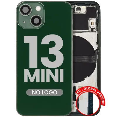 Заднє скло з дрібними деталями для iPhone 13 Mini (EU / Global Version) (Aftermarket Plus) (зелений)