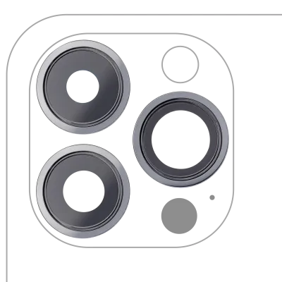 Скло камери з кріпленням та рамкою для iPhone 13 Pro / 13 Pro Max (Aftermarket Plus) (графітовий)