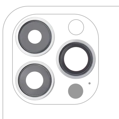 Back Camera Lens With Bracket & Bezel For iPhone 13 Pro / 13 Pro Max (Aftermarket Plus) (Silver)