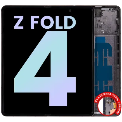 Дисплейний модуль (OLED) з рамкою для Samsung Galaxy Z Fold 4 5G (US & International) (Service Pack) (Phantom Black)