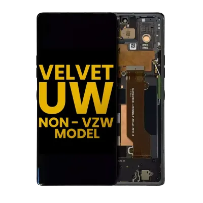 Дисплейний модуль (OLED) з рамкою для LG Velvet 5G (Non-Verizon 5G UW Frame) (Refurbished) (Black)