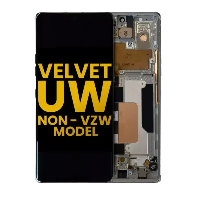 Дисплейний модуль (OLED) з рамкою для LG Velvet 5G (Non-Verizon 5G UW Frame) (Refurbished) (Silver)