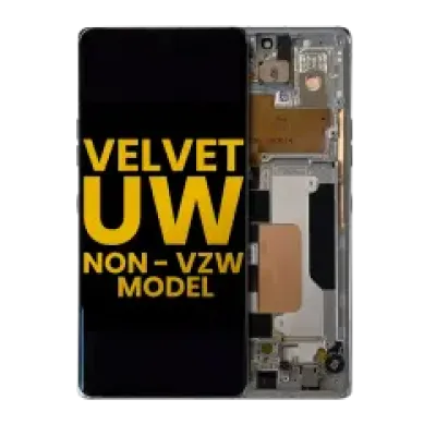 Дисплейний модуль (OLED) з рамкою для LG Velvet 5G (Non-Verizon 5G UW Frame) (Refurbished) (Silver)