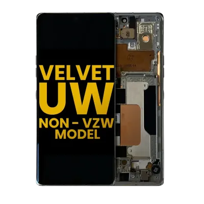 Дисплейний модуль (OLED) з рамкою для LG Velvet 5G (Non-Verizon 5G UW Frame) (Refurbished) (Gray)