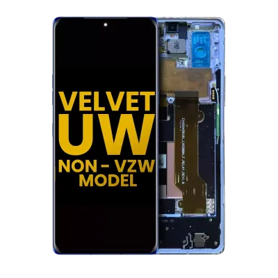 Дисплейний модуль (OLED) з рамкою для LG Velvet 5G (Non-Verizon 5G UW Frame) (Refurbished) (синій)