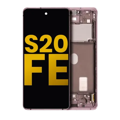Дисплейний модуль (OLED) з рамкою для Samsung Galaxy S20 FE 4G / 5G (Refurbished) (Cloud Lavender)