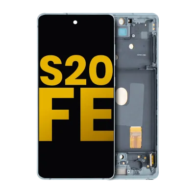 Дисплейний модуль (OLED) з рамкою для Samsung Galaxy S20 FE 4G / 5G (Refurbished) (Cloud Mint)