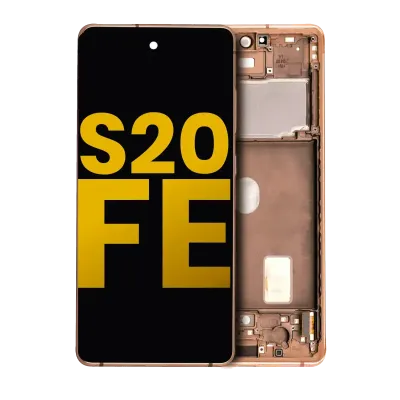 Дисплейний модуль (OLED) з рамкою для Samsung Galaxy S20 FE 4G / 5G (Refurbished) (Cloud Orange)