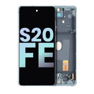 Дисплейний модуль (OLED) з рамкою для Samsung Galaxy S20 FE 4G / 5G (Service Pack) (Cloud Mint)