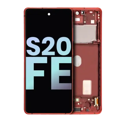 Дисплейний модуль (OLED) з рамкою для Samsung Galaxy S20 FE 4G / 5G (Service Pack) (Cloud Red)
