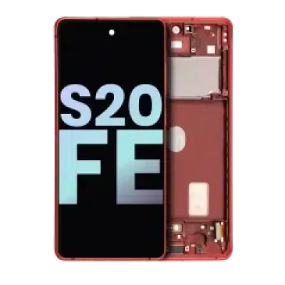 Дисплейний модуль (OLED) з рамкою для Samsung Galaxy S20 FE 4G / 5G (Service Pack) (Cloud Red)