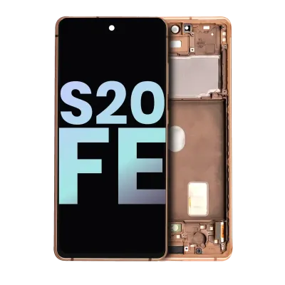 Дисплейний модуль (OLED) з рамкою для Samsung Galaxy S20 FE 4G / 5G (Service Pack) (Cloud Orange)