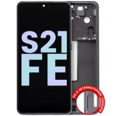 Дисплейний модуль (OLED) з рамкою для Samsung Galaxy S21 FE 5G (US & International Version) (Service Pack) (Графітовий)
