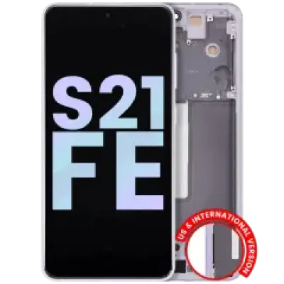 Дисплейний модуль (OLED) з рамкою для Samsung Galaxy S21 FE 5G (US & International Version) (Service Pack) (Lavender)