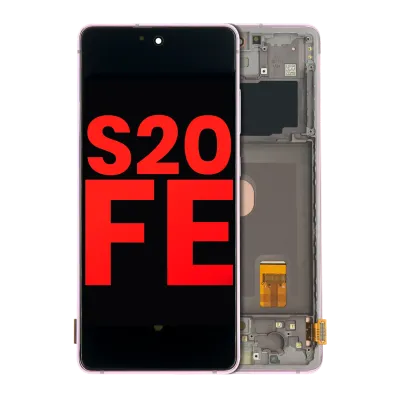 Дисплейний модуль (OLED) з рамкою для Samsung Galaxy S20 FE 4G / 5G (Aftermarket Plus) (Cloud Lavender)