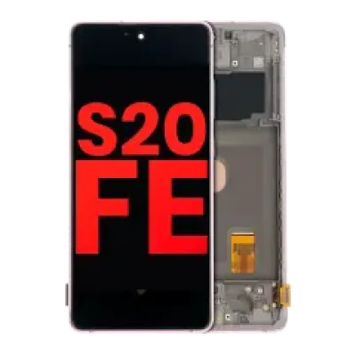 Дисплейний модуль (OLED) з рамкою для Samsung Galaxy S20 FE 4G / 5G (Aftermarket Plus) (Cloud Lavender)