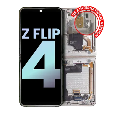 Дисплейний модуль (OLED) для Samsung Galaxy Z Flip 4 5G (US & International) (Service Pack) (білий)