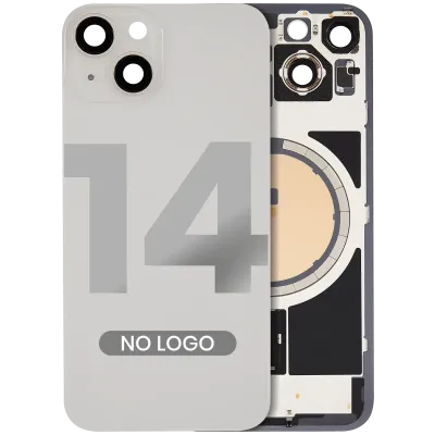 Заднє скло з магнітом MagSafe для iPhone 14 (без логотипу) (Aftermarket) (Starlight)