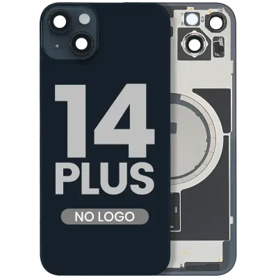 Back Glass w/ MagSafe Magnet For iPhone 14 Plus (Aftermarket) (Midnight) (No Logo)
