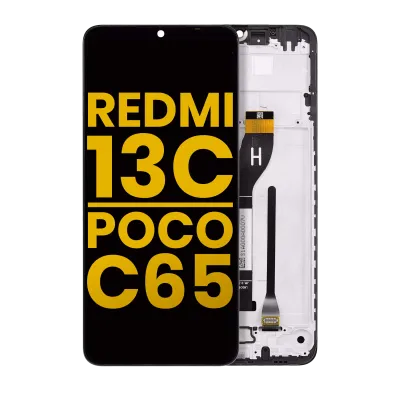 Дисплейний модуль (LCD) з рамкою для Xiaomi Redmi 13C 4G / Xiaomi Poco C65 (Refurbished) (All Colors)