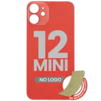 Заднє скло з проклейкою 3M для iPhone 12 Mini (без логотипу / великий отвір під камеру) (червоний)