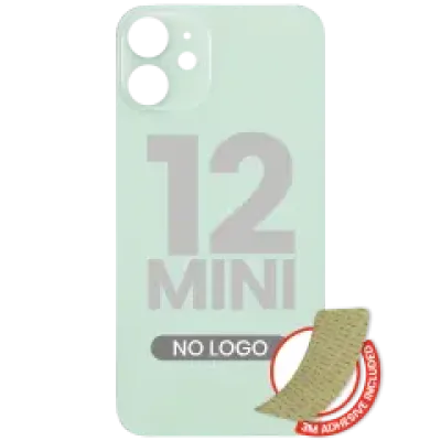 Заднє скло з проклейкою 3M для iPhone 12 Mini (без логотипу / великий отвір під камеру) (зелений)