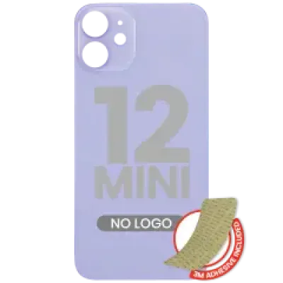 Заднє скло з проклейкою 3M для iPhone 12 Mini (без логотипу / великий отвір під камеру) (фіолетовий)
