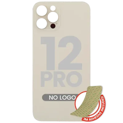 Back Glass With 3M Adhesive For iPhone 12 Pro (No Logo / Large Camera Hole) (Gold)