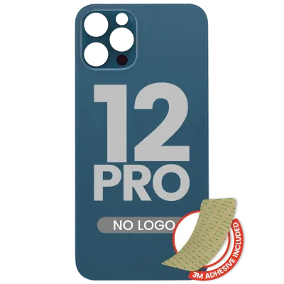 Back Glass With 3M Adhesive For iPhone 12 Pro (No Logo / Large Camera Hole) (Pacific Blue)
