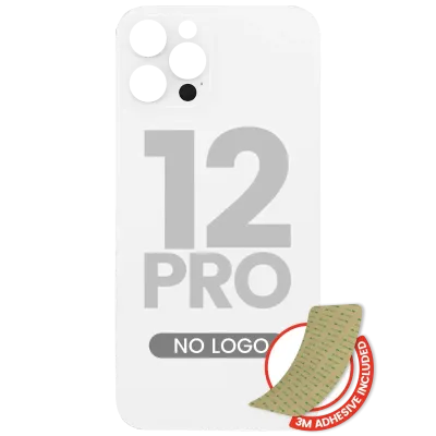 Back Glass With 3M Adhesive For iPhone 12 Pro (No Logo / Large Camera Hole) (Silver)