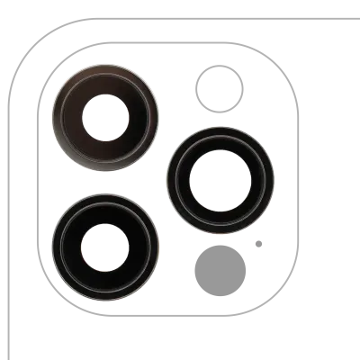 Back Camera Lens With Bracket & Bezel For iPhone 12 Pro (3 Piece Set) (Aftermarket Plus) (Graphite)