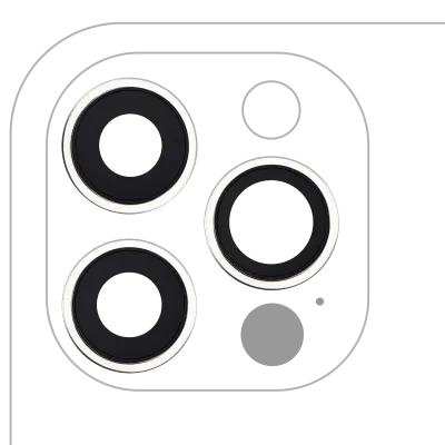 Back Camera Lens With Bracket & Bezel For iPhone 12 Pro (3 Piece Set) (Aftermarket Plus) (Silver)