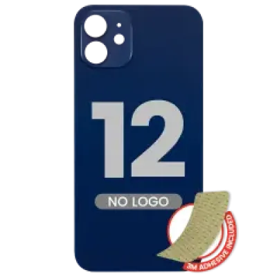 Заднє скло з 3M проклейкою для iPhone 12 (без логотипу / великий отвір камери) (синій)