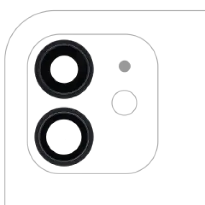 Скло основної камери з кріпленням та рамкою для iPhone 12 / 12 Mini (Aftermarket Plus) (чорний) (10 шт)